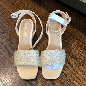 Scoop wrapped block heel sandal- NEVER WORN